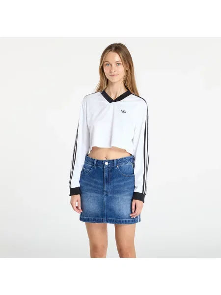 T-shirt adidas Adicolor Football Jacquard Crop Long-Sleeve Top White L biała