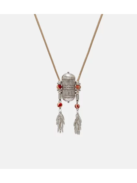 Pandantiv Isabel Marant din piele cu mărgele