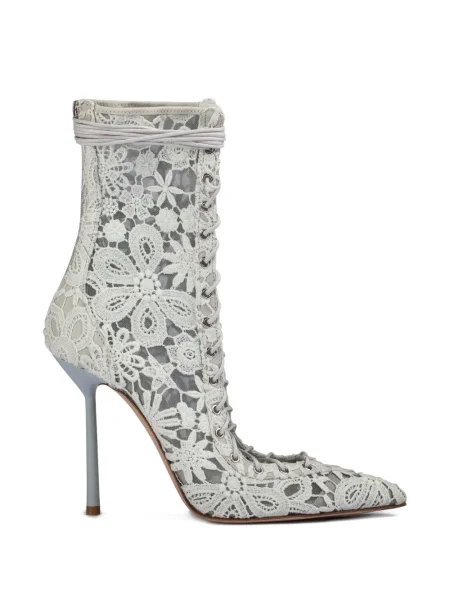 Cizme scurte Le Silla cu model floral alb