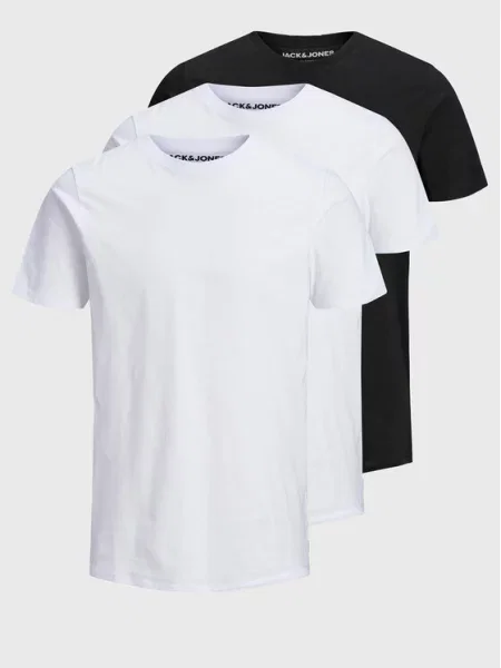 JACK & JONES Marškinėliai juoda balta