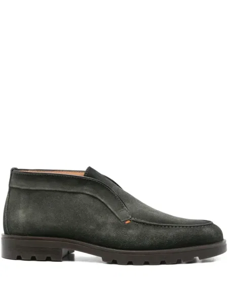 Botine Santoni din piele de căprioară slip-on verde
