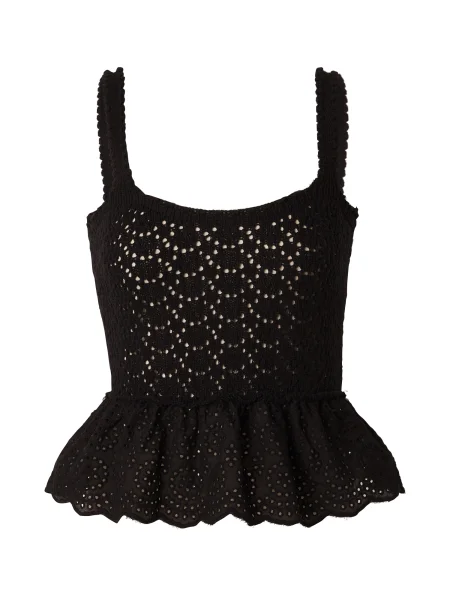 ONLY Top brodat CHRISSIA' negru