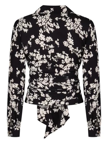 Bluză Elisabetta Franchi cu model floral cu imagine negru
