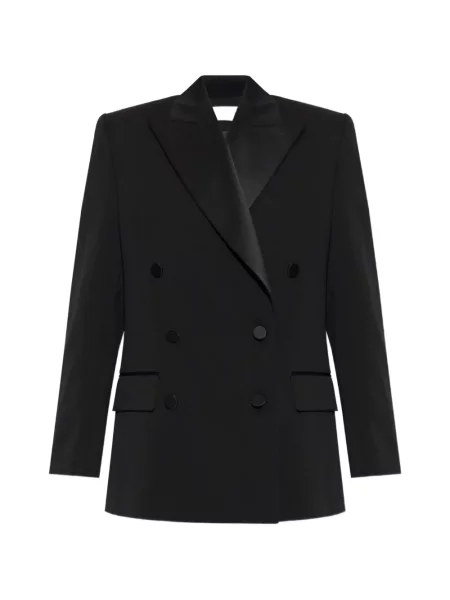 Sacou Balmain de lână cu două rânduri de nasturi negru