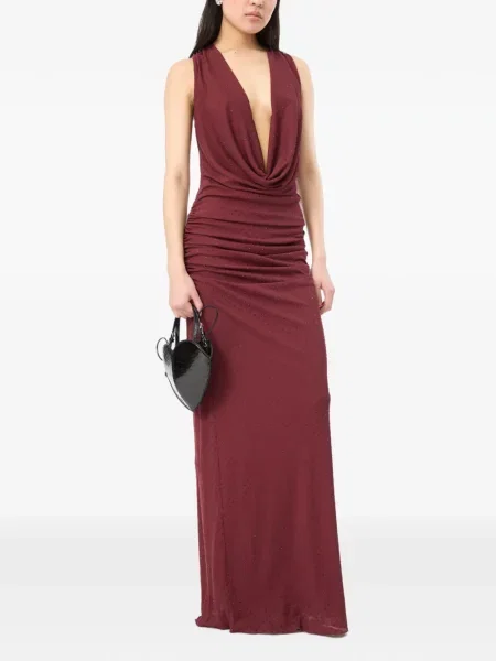 Rochie maxi Rotate Birger Christensen cu gât halter roșu