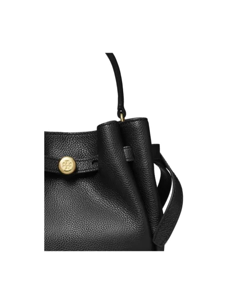 Kapelusz Tory Burch skórzany czarny