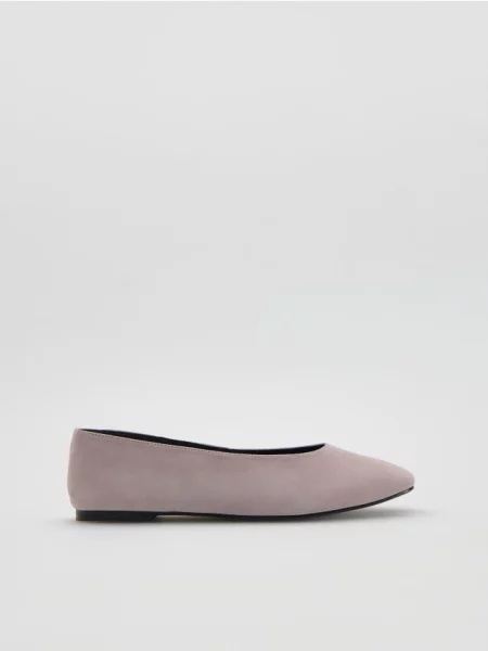 Кожаные балетки Reserved розовые