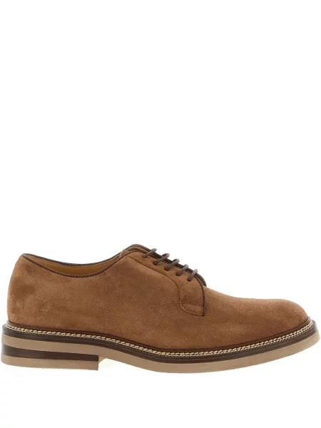 Derby Brunello Cucinelli zamszowy brązowy