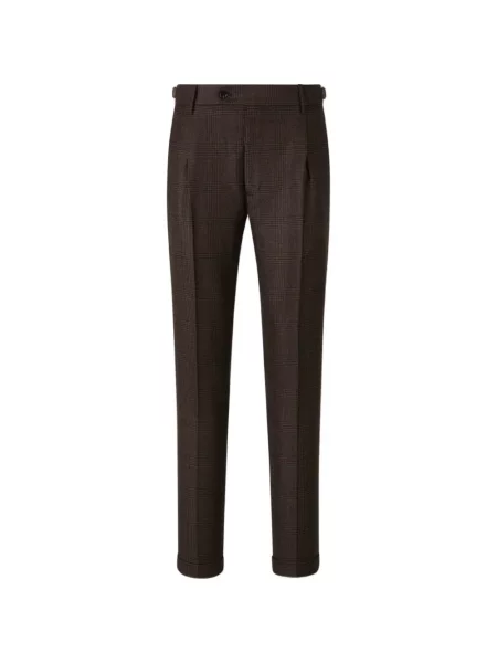 Pantaloni Berwich în carouri maro