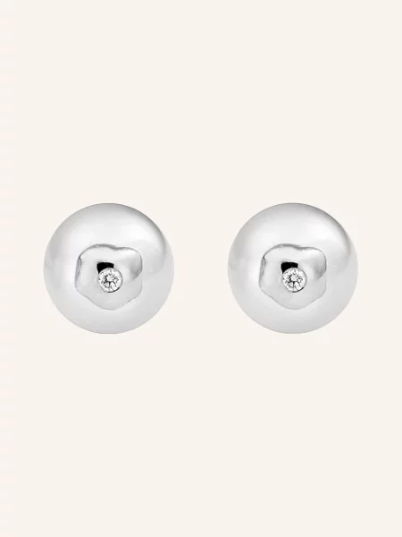 Ariane Ernst Puzetové Náušnice The "Spiegelei" Studs M Z Zlata S Diamanty bílého zlata