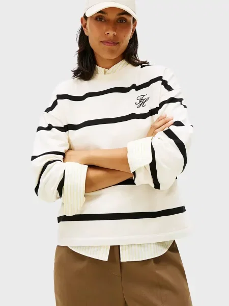 Смугастий лонгслів Tommy Hilfiger білий