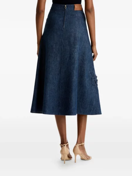 Fustă midi Oscar De La Renta albastru