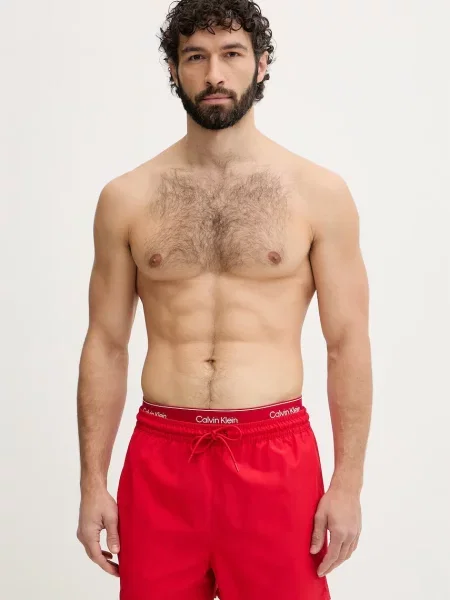 Calvin Klein σορτς μαγιό Ανδρικά κόκκινο