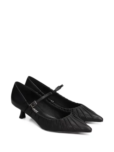 Pantofi cu toc Bibi Lou cu volane negru