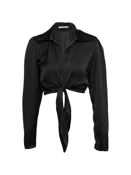 Decupat cămașă Paramidonna cu perle cu legături negru