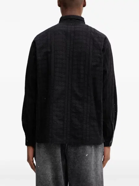 Lung cămașă Beams cu broderie negru