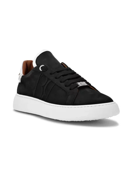 Sneakersy Billionaire skórzane z logo czarne