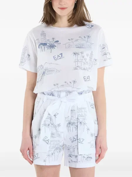 Tricou Ea7 Emporio Armani cu imagine alb