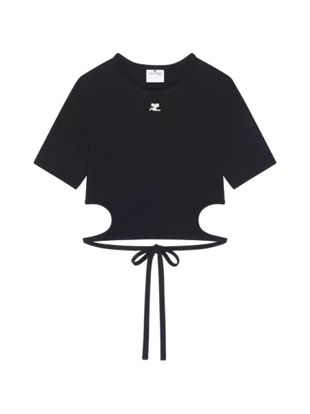 Elimina tricou Courreges negru