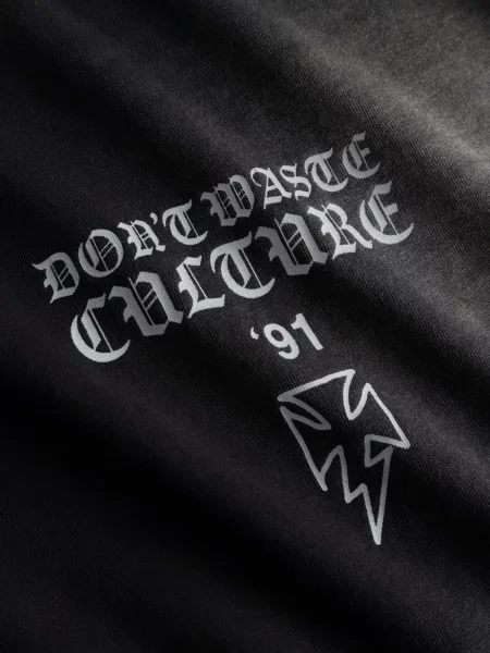 Тениска Don't Waste Culture с принт черно