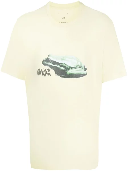 Tricou Oamc cu imagine cu decolteu rotund galben