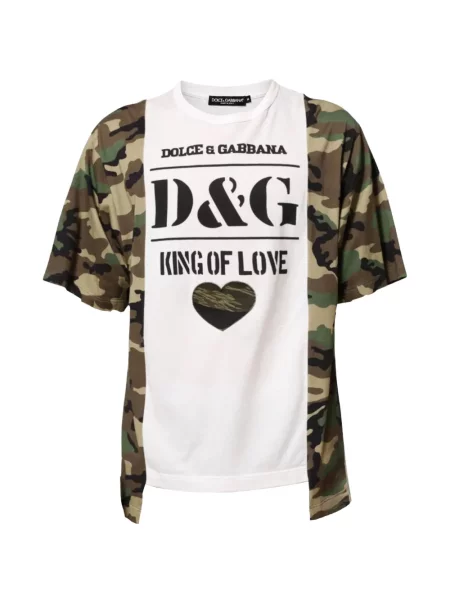 Tricou Dolce & Gabbana cu imagine cu model camuflaj alb