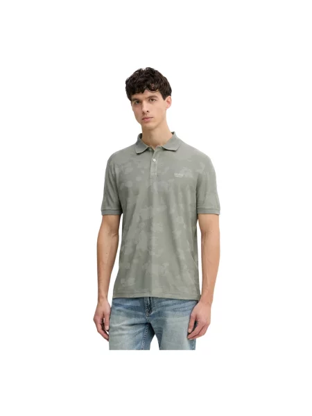 Koszulka polo Guess żakardowa zielona