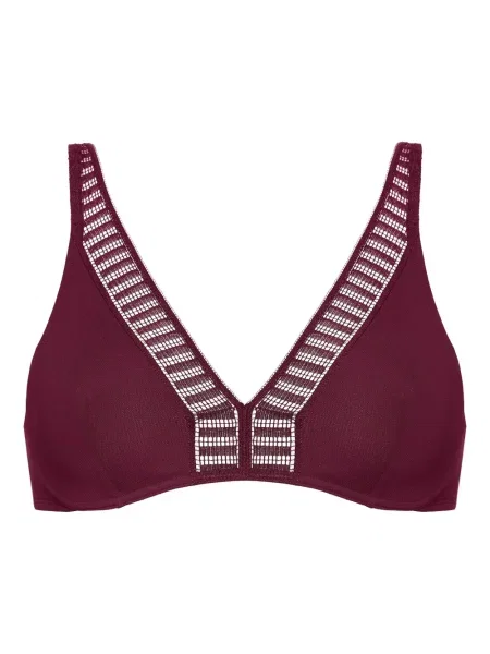 Сутиен Eres на райета с дантела виолетово