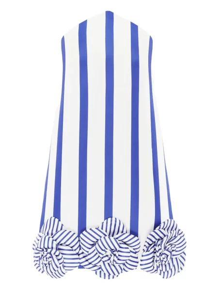 Rochie mini Leo Lin cu dungi de costum alb