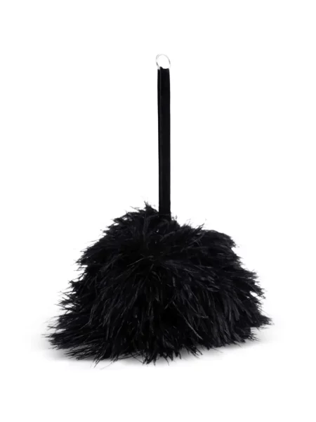 Geantă plic Ann Demeulemeester cu pene negru