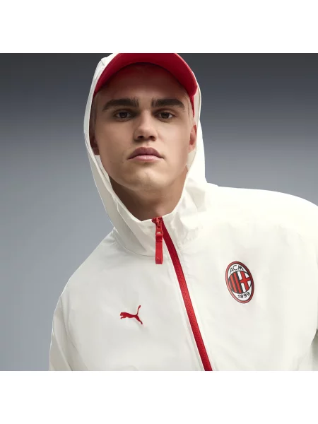 Luźna kurtka AC Milan PUMATECH z zamkiem na całej długości Odzież S szary