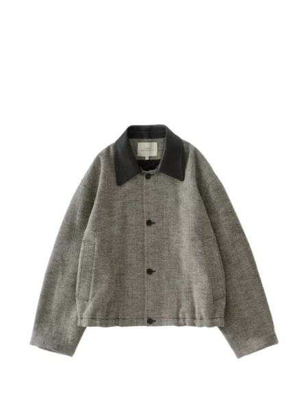 Geacă Studio Nicholson cu model herringbone gri