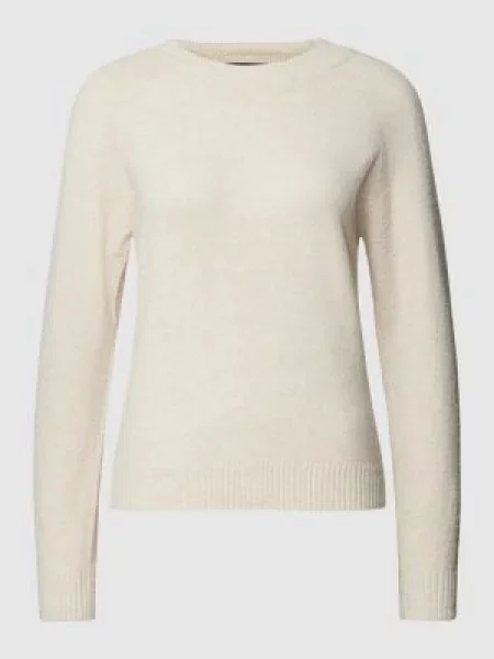 Sweter z dzianiny z okrągłym dekoltem model ‘DOFFY’ Vero Moda biały