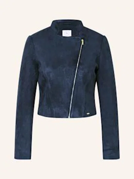 Betty&Co Cropped Bunda V Koženém Vzhledu tmavě modrá