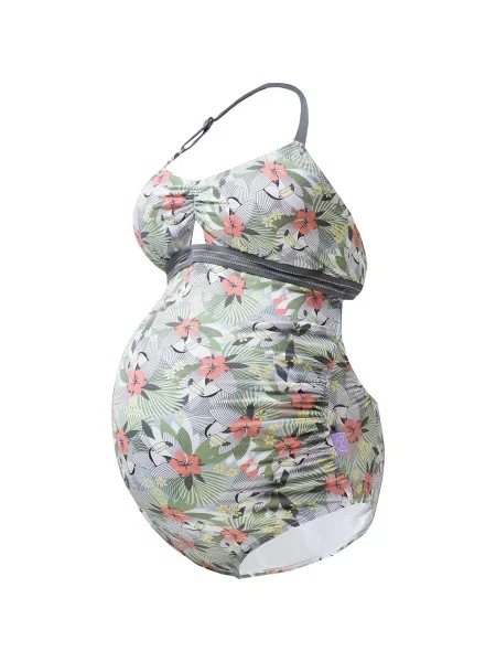 Petit amour Costum de baie întreg Anina roșu pastel / natural / gri închis / verde pastel / portocaliu pastel alb