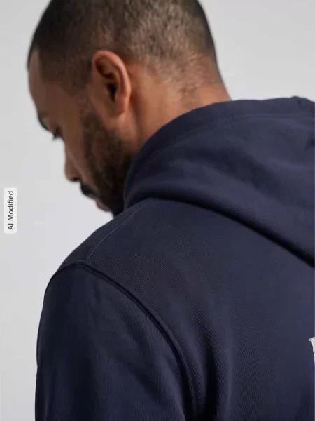 Bluza z kapturem o kroju regular fit z bawełny z nadrukiem z logo Gant granatowa