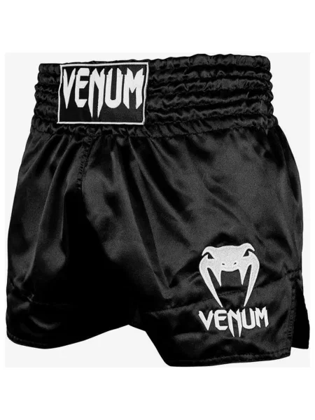 Spodenki Venum Muay Thai Classic w kolorze czarno-białym XL czarne