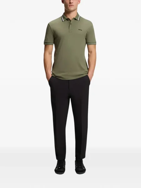 Polo Boss cu dungi verde