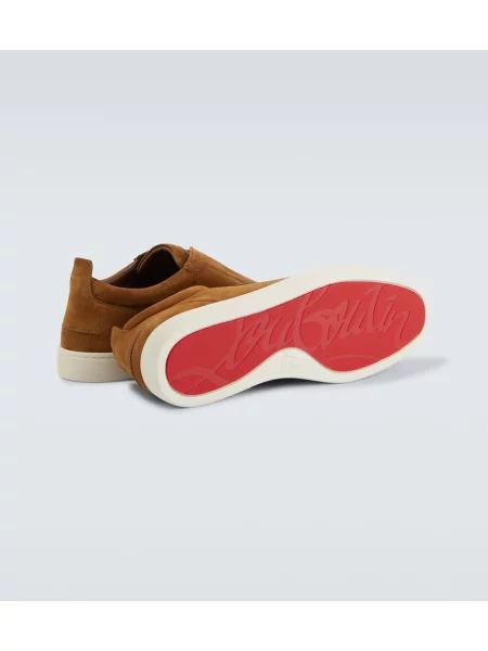 Semišové slip on tenisky Christian Louboutin hnedá