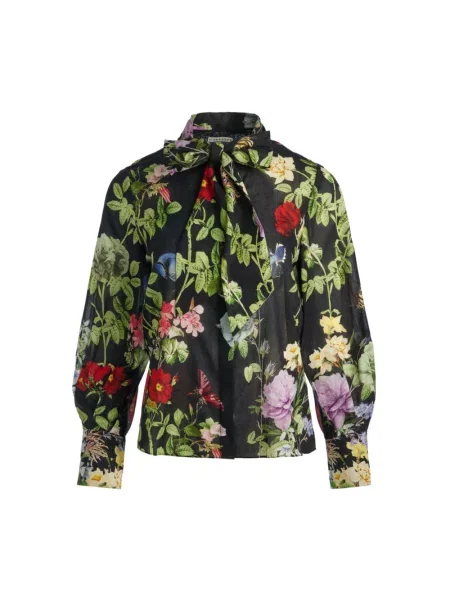 Bluzka Alice + Olivia z rękawami balonowymi czarna