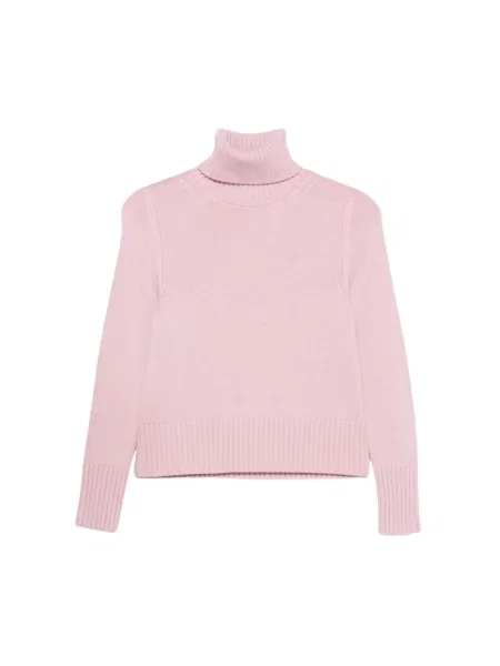 Dzianinowy sweter z golfem Alpha Studio różowy
