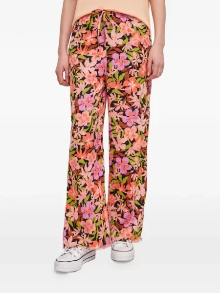 Pantaloni Billabong cu model floral cu imagine negru