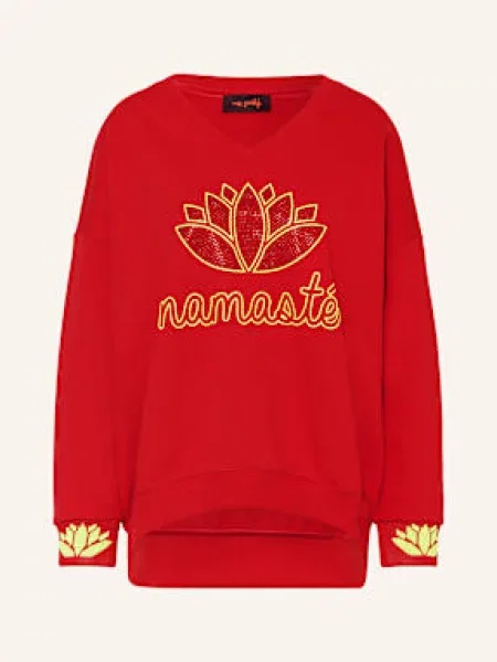 Miss Goodlife Bluza Nierozpinana Z Ozdobnymi Kamykami rot czerwona