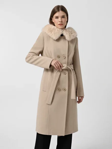 Пальто з утеплювачем Danna вовна/поліестер білий