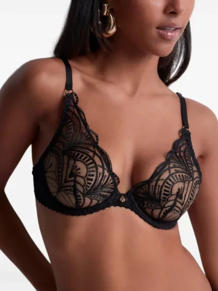 Sutien triunghi Aubade cu broderie negru