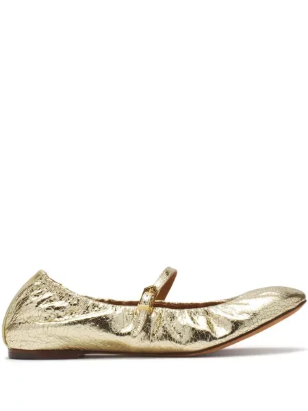 Balerini Lanvin din piele auriu