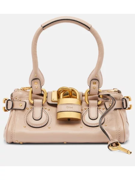 Geanta de piele Chloé din piele roz