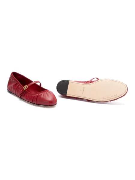 Balerinki Dolce And Gabbana z logo czerwone