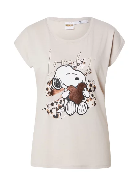 Hailys Tricou bej / maro / negru alb