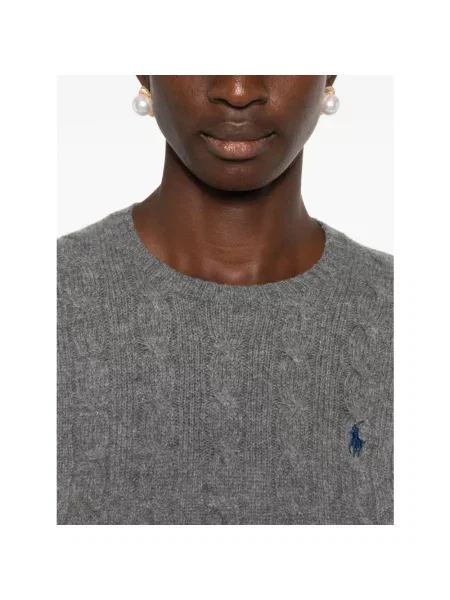 Sweter w kroju regular fit z mieszanki wełny i kaszmiru JULIANNA' Polo Ralph Lauren szary